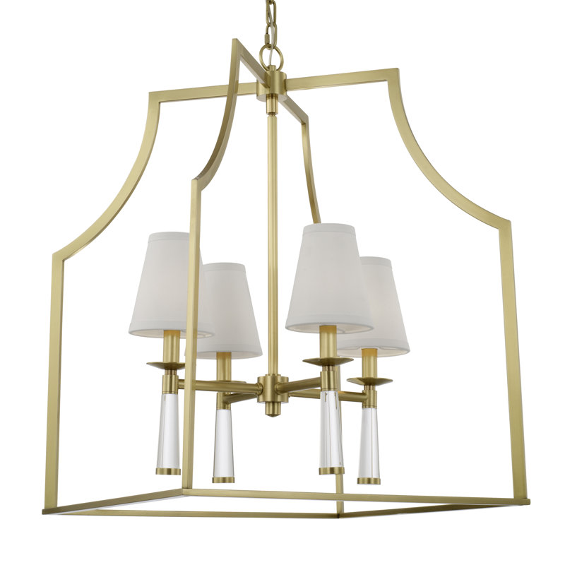 Baxter 4 - Light Chandelier, Aged Brass