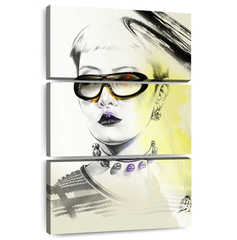 Femme Leisha avec des lunettes, H 57 po x l 36 po