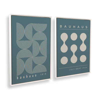 «Bauhaus Flow and Composition» en bleu tempête II, ensemble de 2