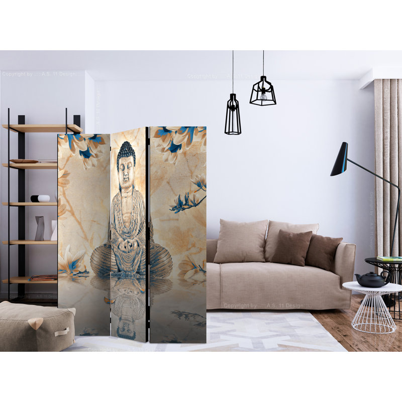 Grati 135cm W x 172cm H 3 - Panel Solid Wood Folding Room Divider
