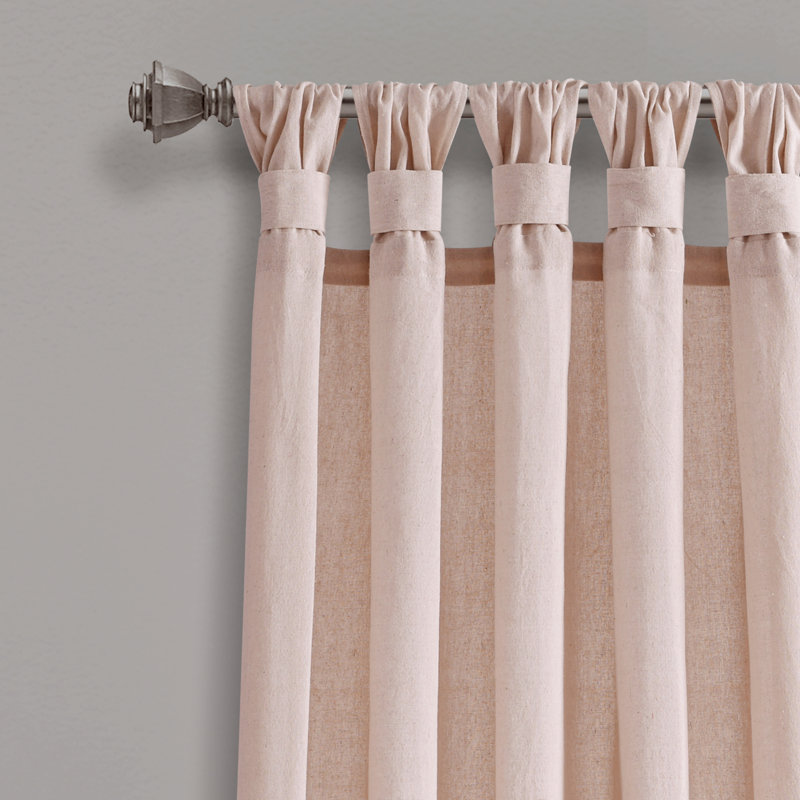 Paire de rideaux en toile de jute, L 45 po x L 84 po, Rosé