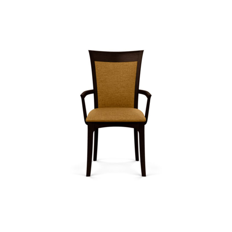 Morgan Upholstered Arm Chair, Smoke Cherry, Microseude Onyx