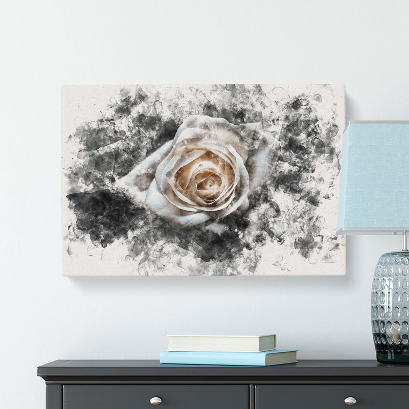A White Rose - Wrapped Canvas, 40cm H x 60cm W x 3cm D