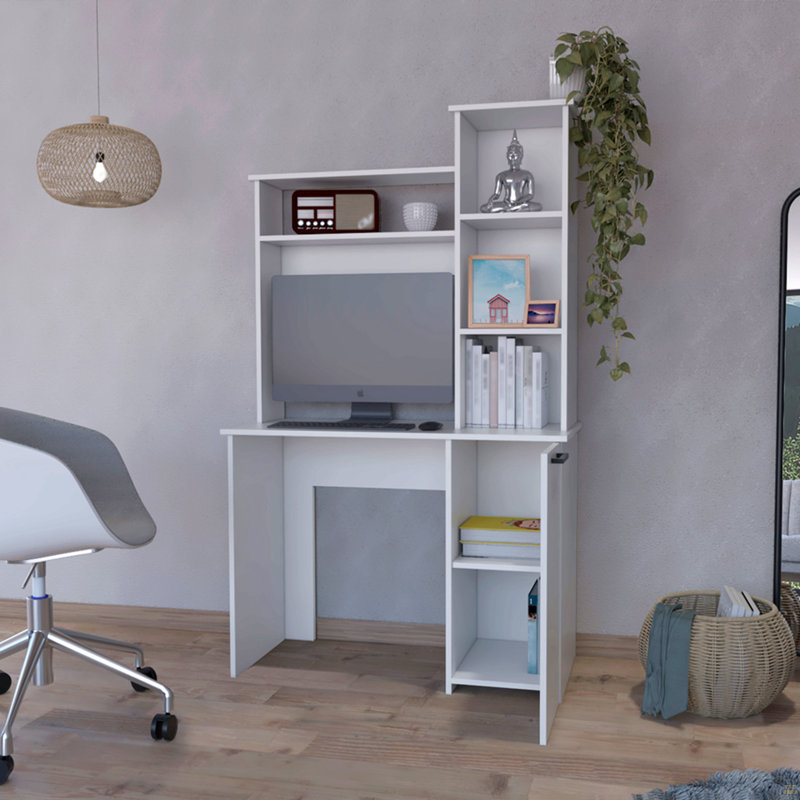 Bureau d'ordinateur Dumas, bureau, blanc