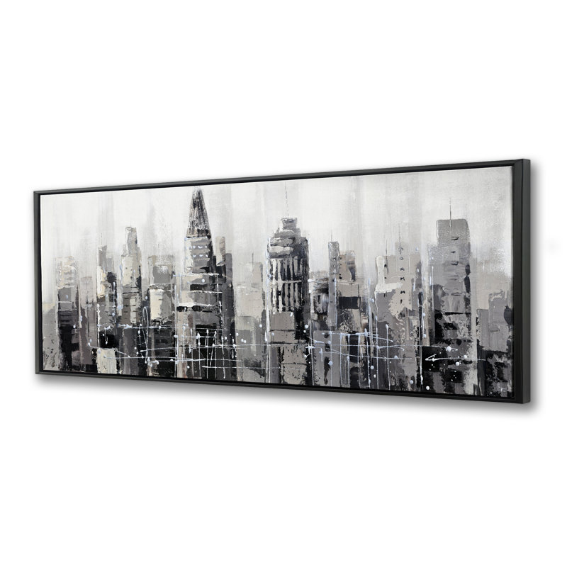 Gray City - Modern Framed Canvas Art for Home Decor