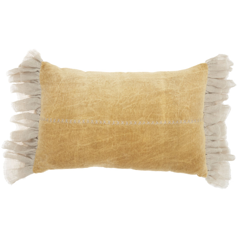  Housse de coussin rectangulaire et insert, Jaune