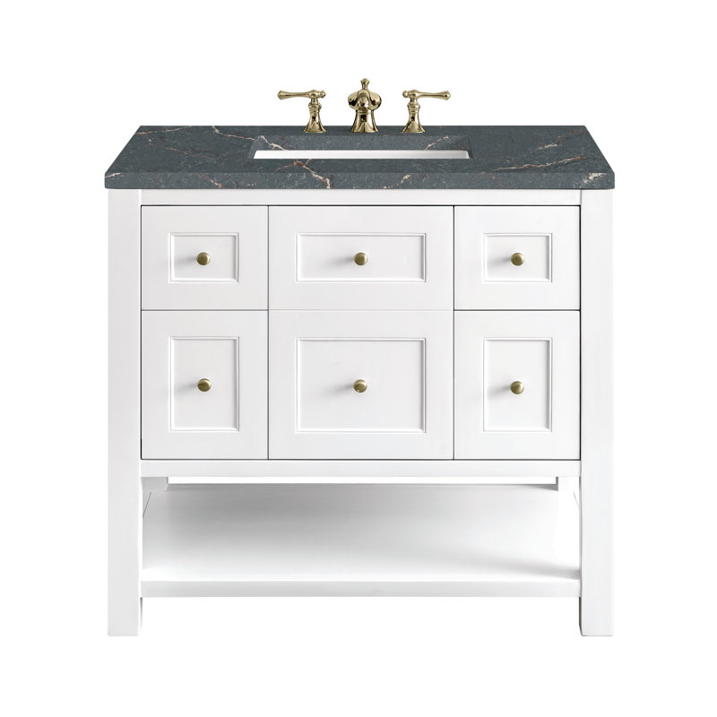 Breckenridge 36'' W Single Vanity, Bright White, 8" Widespread, Parisien Bleu