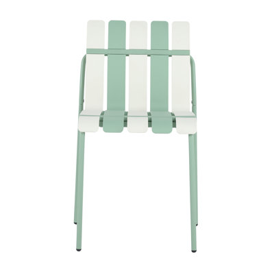 4-Pack Modern Striped Colour Block Chairs - Waterproof PP Seat & Sturdy Metal Legs, Indoor/Outdoor Dining Set