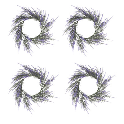 Couronne florale lavande (ensemble de 4)