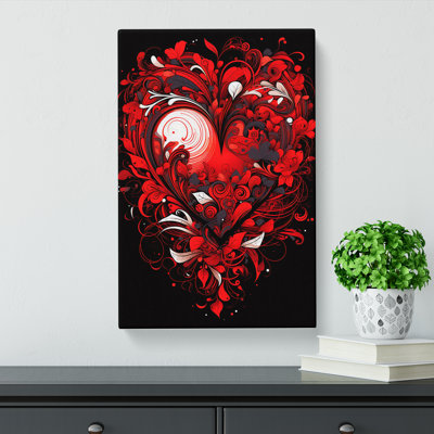 Love Heart Line Art - Wrapped Canvas