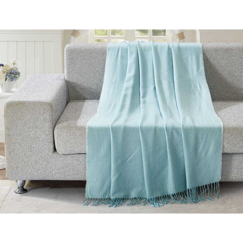 Hand Woven Throw Blanket, Blue