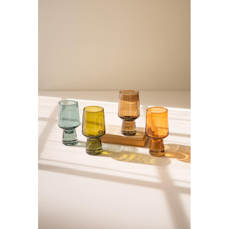 SET OF FOUR SOLID BASE TUMBLERS - ONE EACH COLOR
