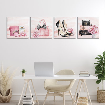 Glam Time Fashion Items 4pc Canvas Set, design by Kim Allen