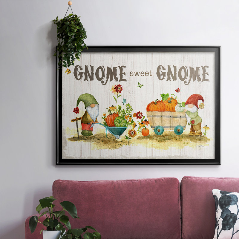 Gnome Sweet Gnome, toile tendue avec châssis, Noir, noir, noir, noir, H 26 po x l 38 po x P 1,5 po