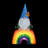 Exhart Gnome on a Glowing Rainbow Statuary with Automatic Timer, 7 by 11.5 Inches