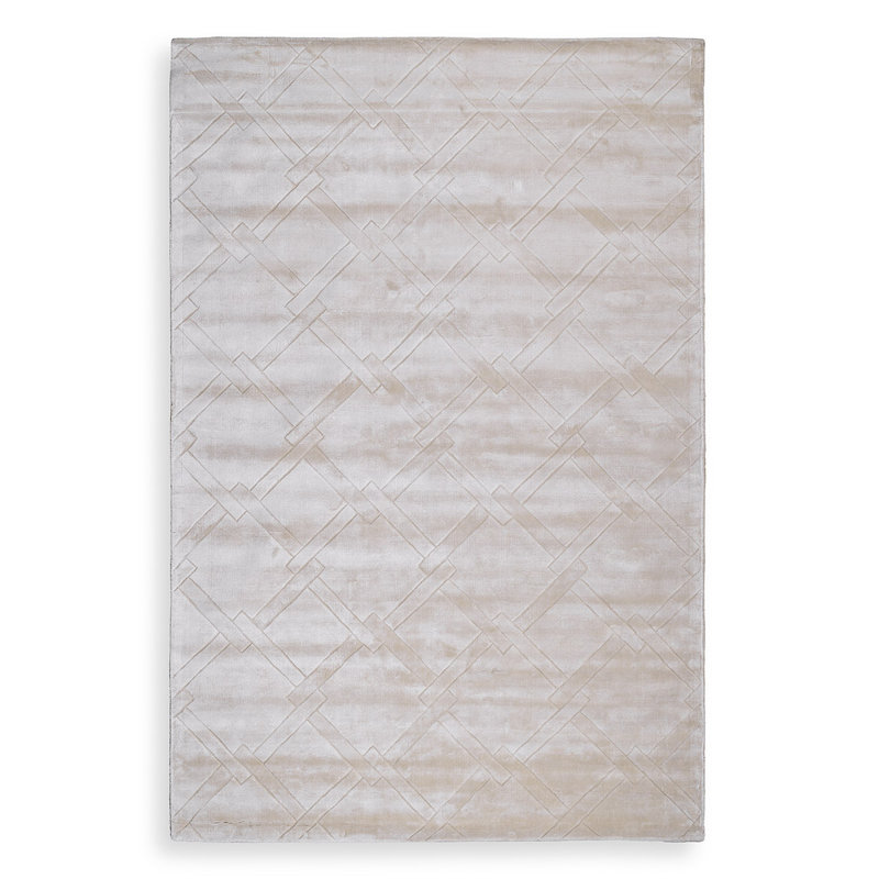 La Belle Geometric Area Rug in Beige, Rectangle 6'7" x 9'10"