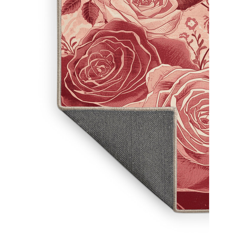 Tapis floral moelleux et doux à motif floral rose classique Wilkinson, Rond 8 pi