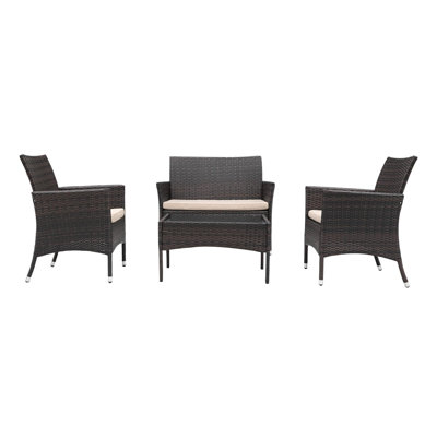 4 Piece Patio Furniture Set With Cushions