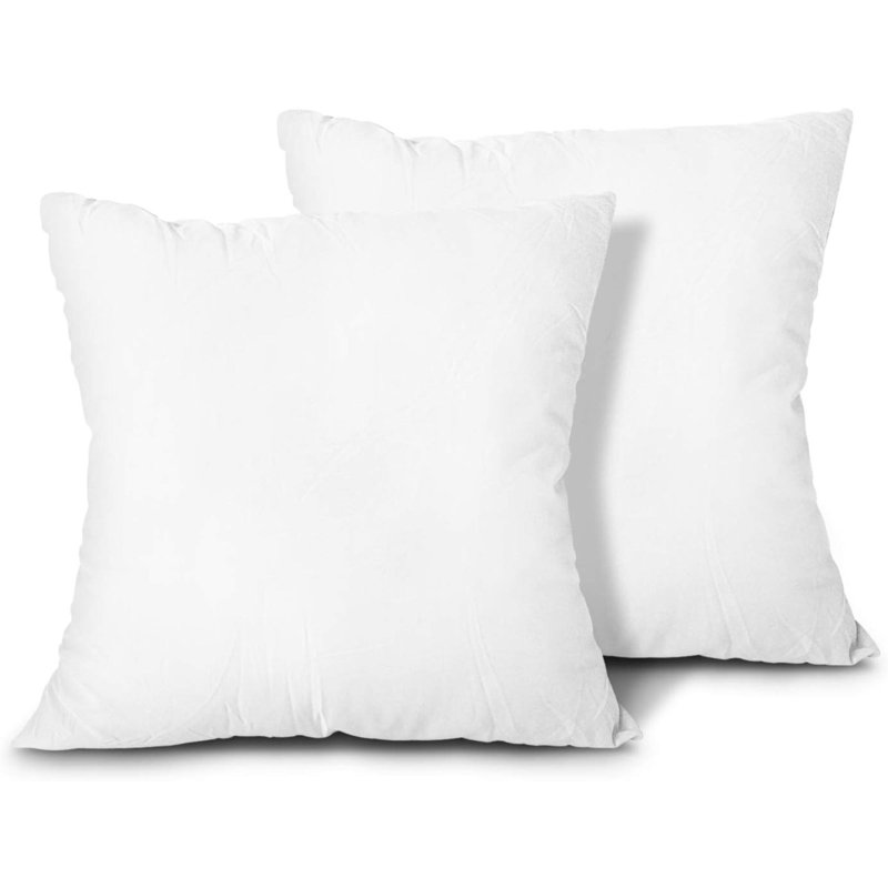 Throw Pillow Inserts, Set Of 2 Lightweight Down Alternative Polyester Pillow, Couch Cushion, Sham Stuffer, Machine Washable