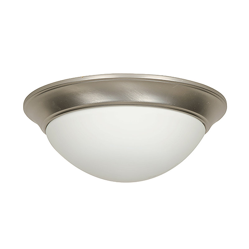 Glass Flush Mount, Satin Nickel, Silver