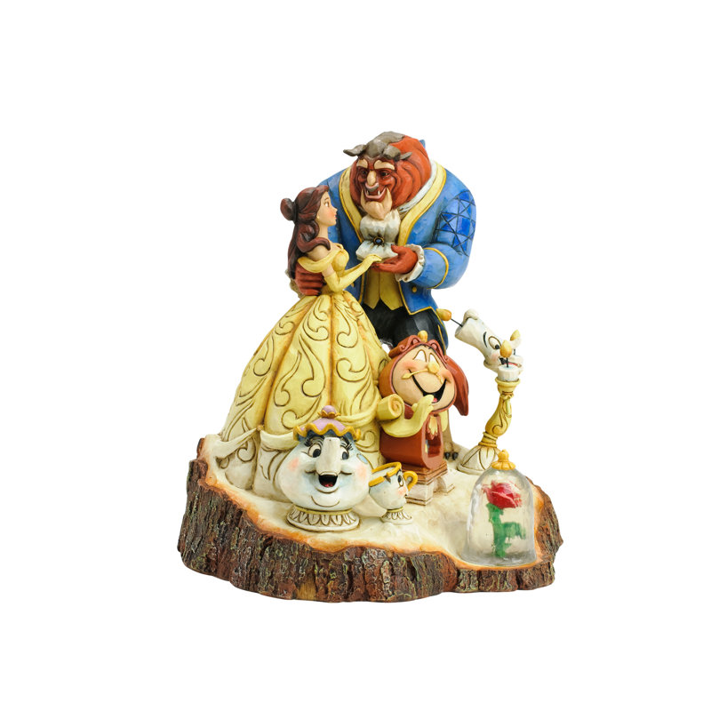 Disney Traditions Carved By Heart Beauty and the Beast Figurine 7.8in H