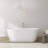 67 Inch Freestanding Solid Surface Soaking Bathtub with Center Drain