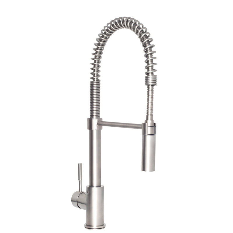 Sierra Pull Down Single Handle Kitchen Faucet with Side Spray and Accessories, Stainless Steel