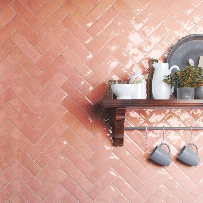 Passion 2.56 W x 7.87 L Tile, Rosa