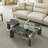 Modern  Green Marble Coffee Table Set With Side Table
