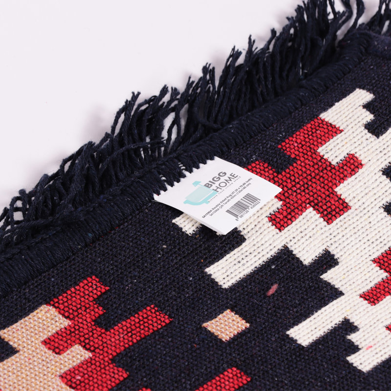 Tapis Bigghome, motifs turcs traditionnels réversibles 4 x 6 lavables à la machine - rouge, Rectangle 4pi x 6 pi