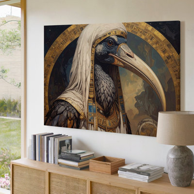 Wall Art Canvas Thoth The Divine Scribe Canvashyper Realistic Egyptian God Of Wisdom