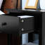 2 tables d'appoint avec tiroir et tablette, noir pour chambre à coucher Spirit Table moderne, tablette de bout