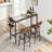 Bar Table Set With Wine Bottle Storage Rack. Rustic Brown, 47.24'' L X 15.75'' W X 35.43'' H.