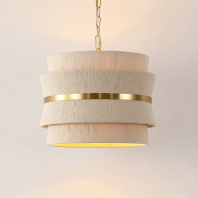 Abbington 3 - Light Brass Drum Pendant