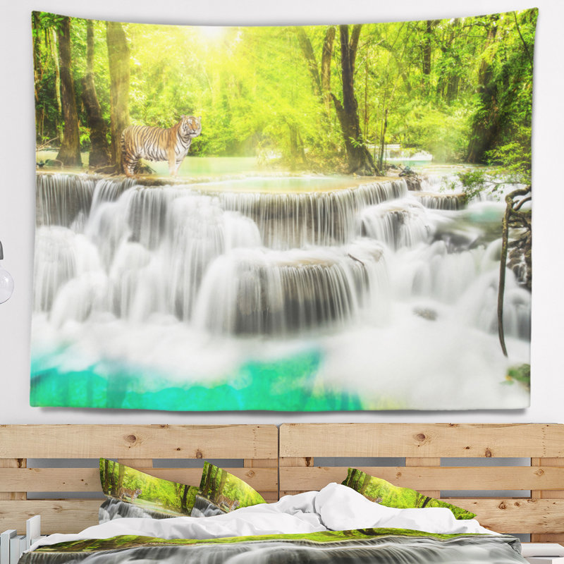 Photographie cascade d'erawan à la tapisserie de kanchanaburi, H 50 po x l 60 po