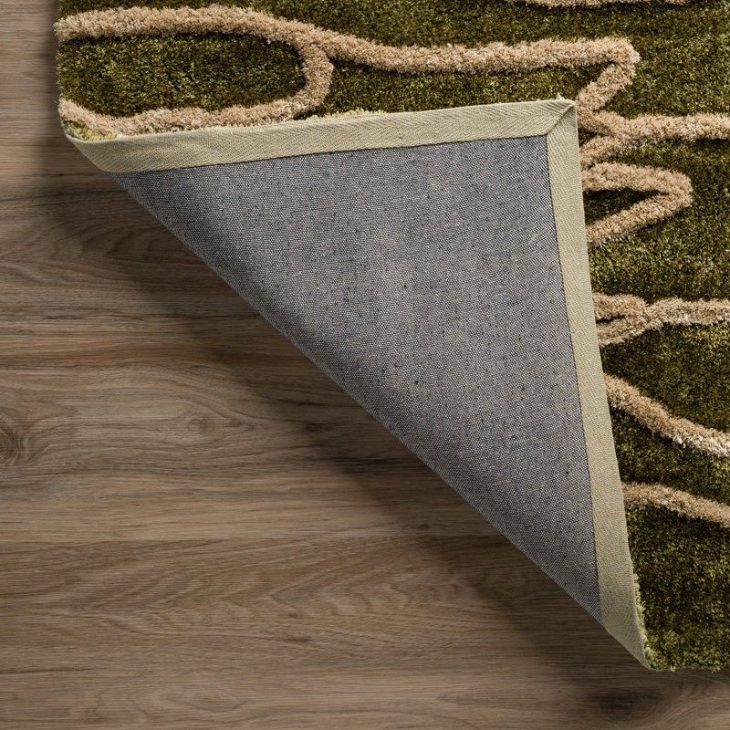 Addison Calabar Transitional Abstract Waves Pine 9'' X 13'' Area Rug, Rectangle 8' x 10'