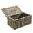 Brown Wash Handwoven Wicker Storage Box with Hinged Lid