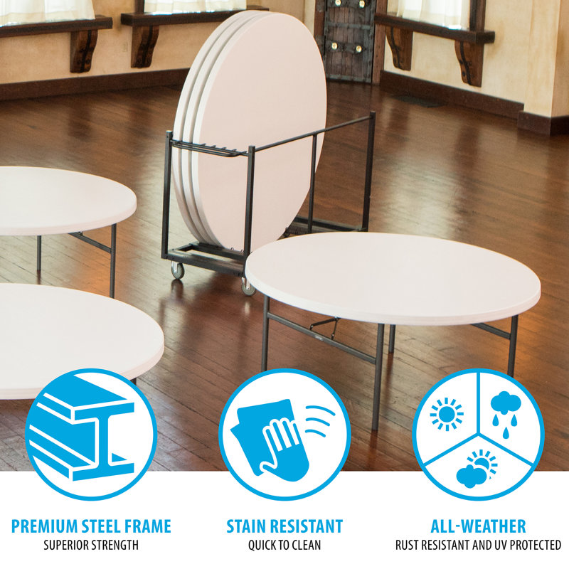 Heavy Duty Black Steel Table Cart for 8 Tables
