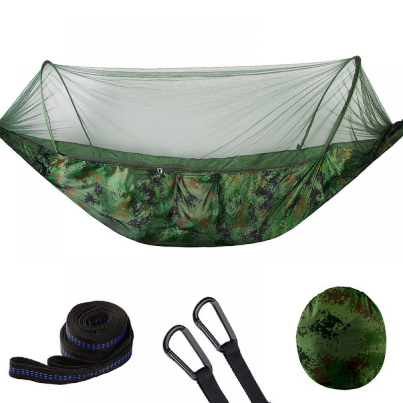 Parachute en tissu à ouverture rapide avec tente moustiquaire pour camping et hamac avec moustiquaire, Camouflage