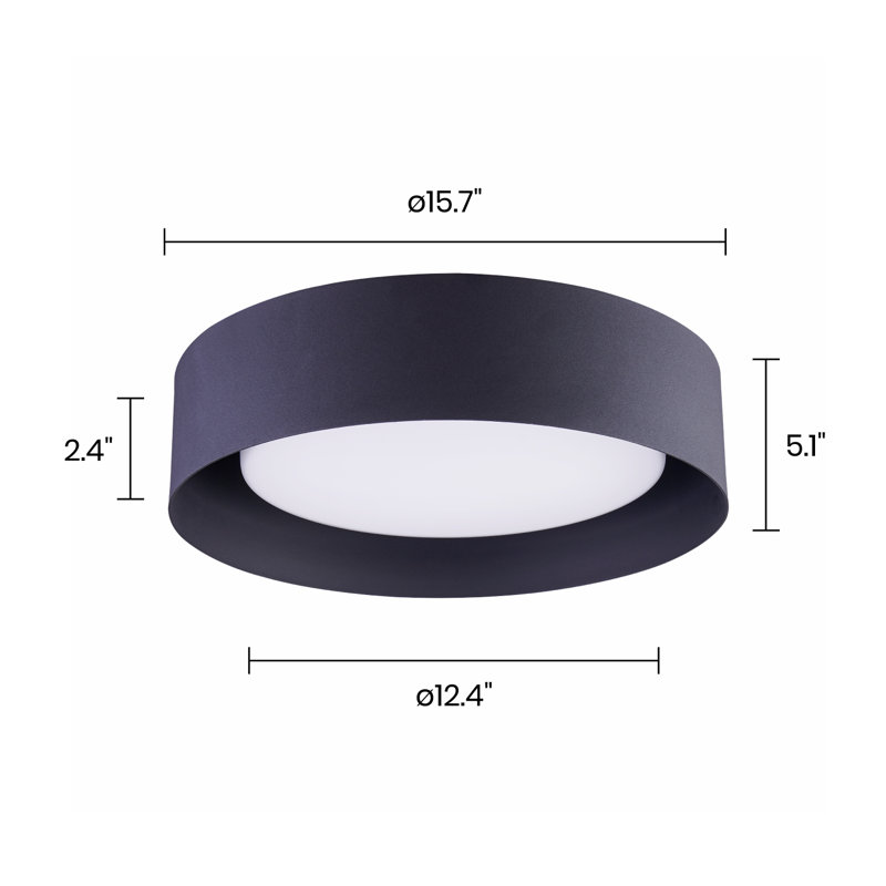 Glass Flush Mount, Black