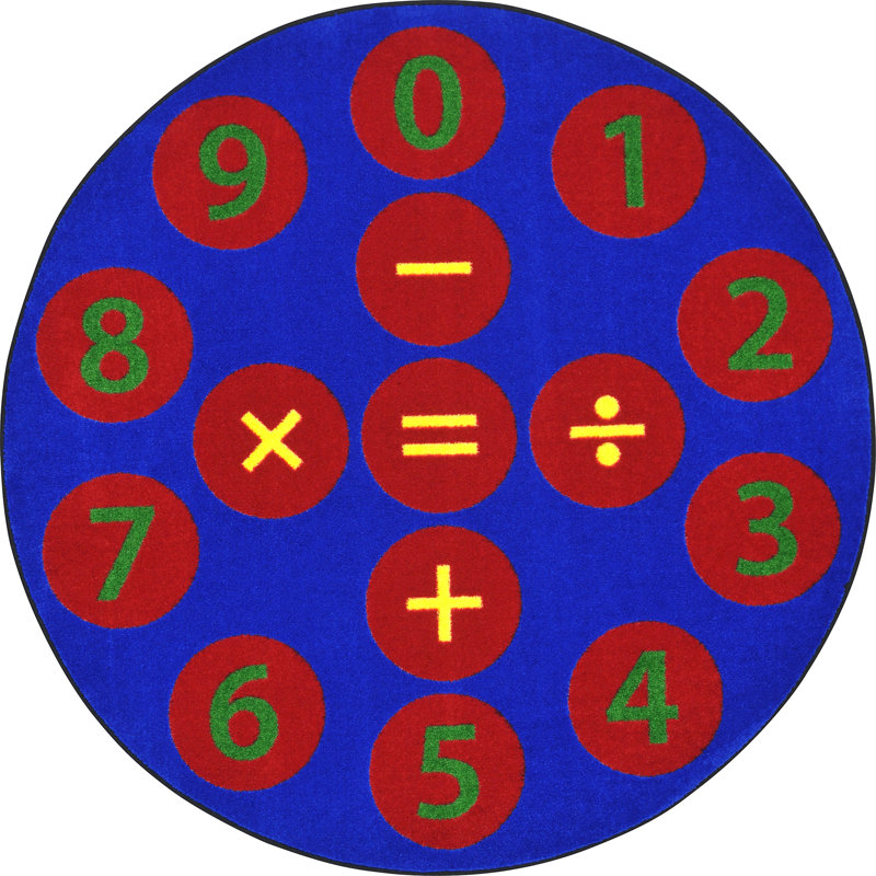 Number Jumpers by Joy Carpets Area Rug, Round 5'4"