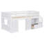 Lit simple, lit double en bois massif avec escalier, tablette et tablette-96437242