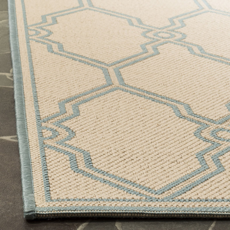 Tapis d'intérieur / extérieur à motif géométrique 100 pièces Ferrill Linden, Tapis de couloir 2 pi 2 po x 8 pi