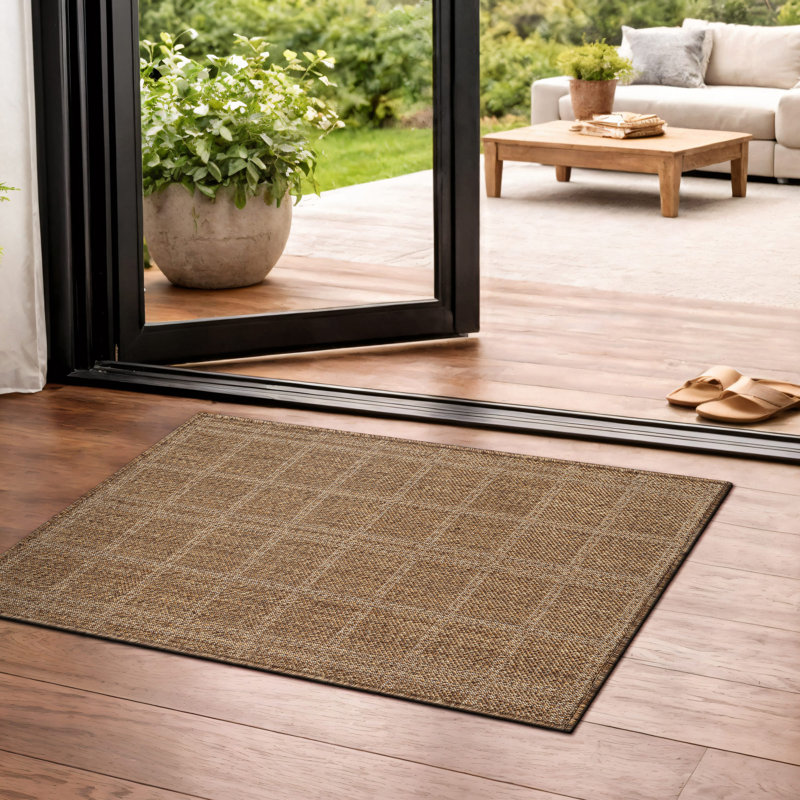 Tapis tissé à plat en jute pour l'intérieur et l'extérieur, Rectangulaire 2 pi x 3 pi, Sable