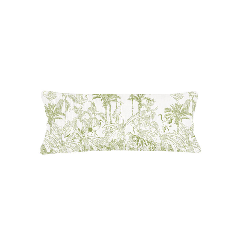 Printed Pillows Linen Pillow Cover & Insert, Black, Rectangle 14" H x 40" W, Down Blend