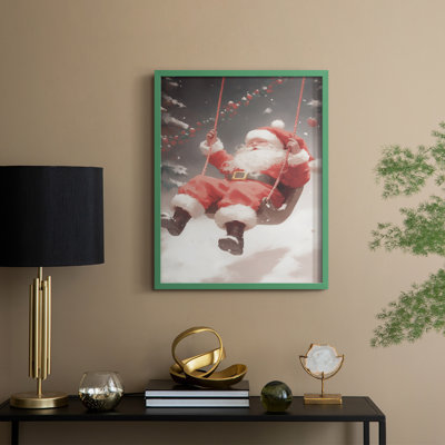 Art des Fêtes de Noël - Série 2 - CCLxxxxV, reproduction d'art encadrée - bois massif