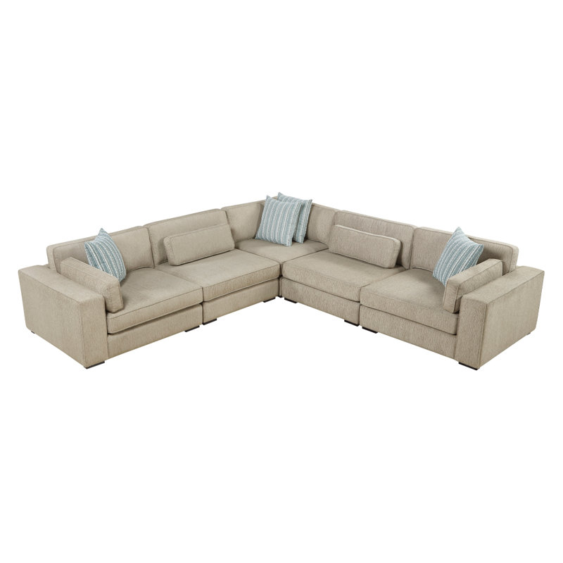 Geweldig Pewter 5-Piece Sectional, 33" H x 136" W x 136" D