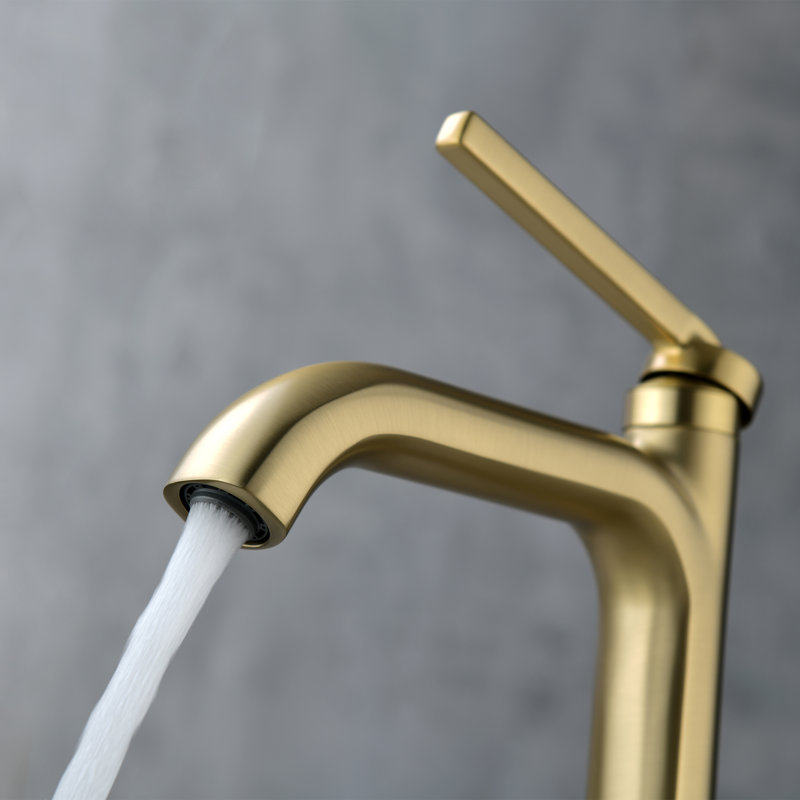12.38" Tall Vessel Sink Faucet Bathroom Faucet, Vanity Bathroom Faucet Basin Mixer Tap with Water Supply Hose, Brushed Gold