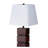 27" Brown Bedside Table Lamp With White Shade