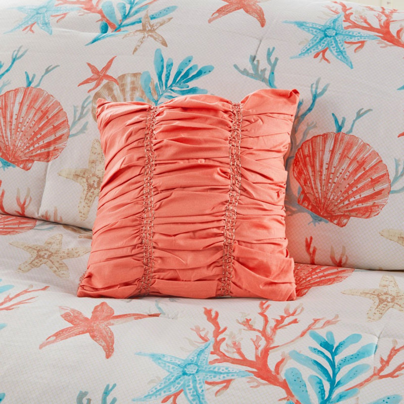 Ensembles de literie en satin de coton luxueux, corail, style bord de mer pour la maison